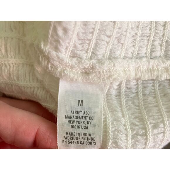 Aerie ruffle strap sleeveless smocked crop top - Picture 4 of 8